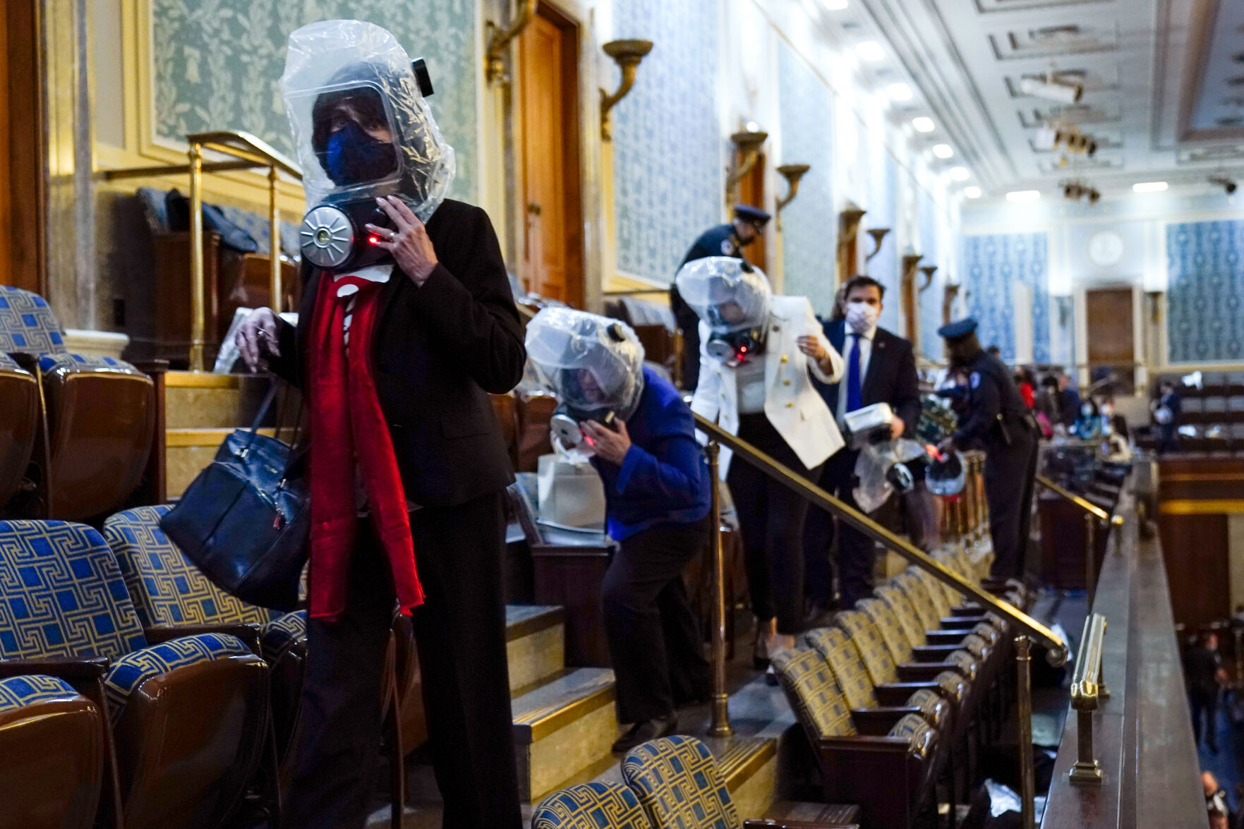 People shelter in the House gallery